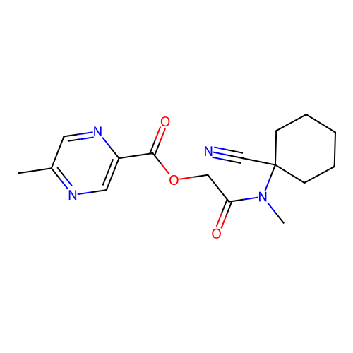 [(1-Cyanocyclohexyl)(methyl)carbamoyl]methyl 5-methylpyrazine-2-carboxylate structure