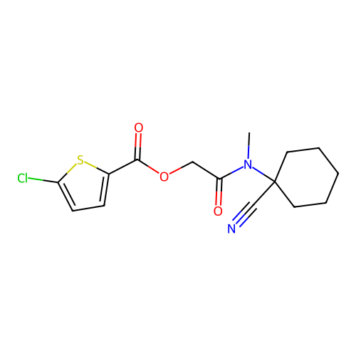 [(1-Cyanocyclohexyl)(methyl)carbamoyl]methyl 5-chlorothiophene-2-carboxylate structure