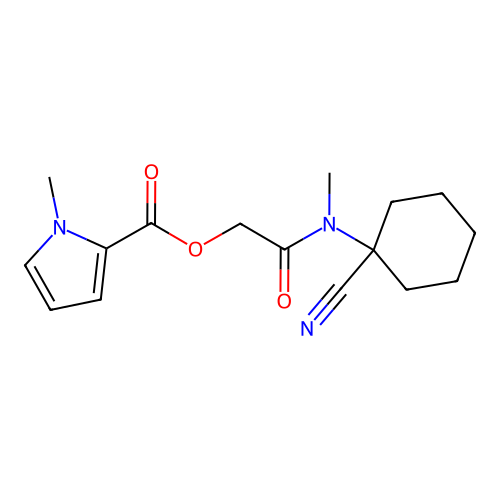 [(1-cyanocyclohexyl)(methyl)carbamoyl]methyl 1-methyl-1H-pyrrole-2-carboxylate structure