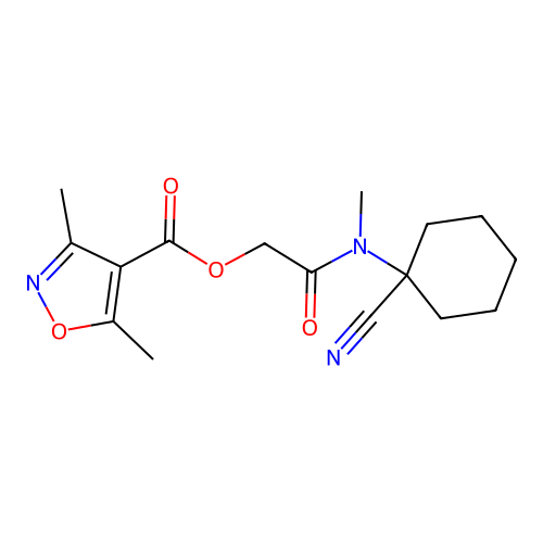 [(1-cyanocyclohexyl)(methyl)carbamoyl]methyl 3,5-dimethyl-1,2-oxazole-4-carboxylate structure