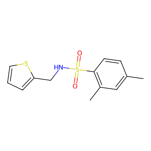 2,4-dimethyl-N-(thiophen-2-ylmethyl)benzenesulfonamide structure