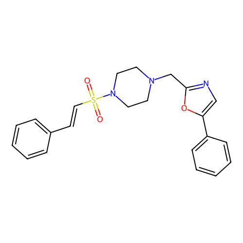 1-[(5-Phenyl-1,3-oxazol-2-yl)methyl]-4-(2-phenylethenesulfonyl)piperazine structure