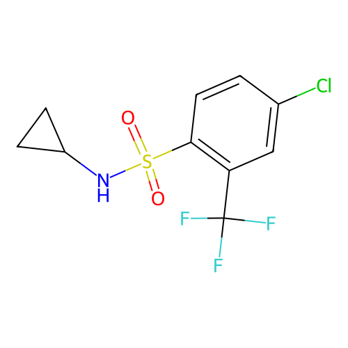 4-chloro-N-cyclopropyl-2-(trifluoromethyl)benzenesulfonamide structure