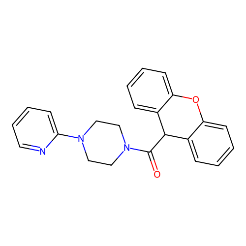 (4-pyridin-2-ylpiperazin-1-yl)-(9H-xanthen-9-yl)methanone structure