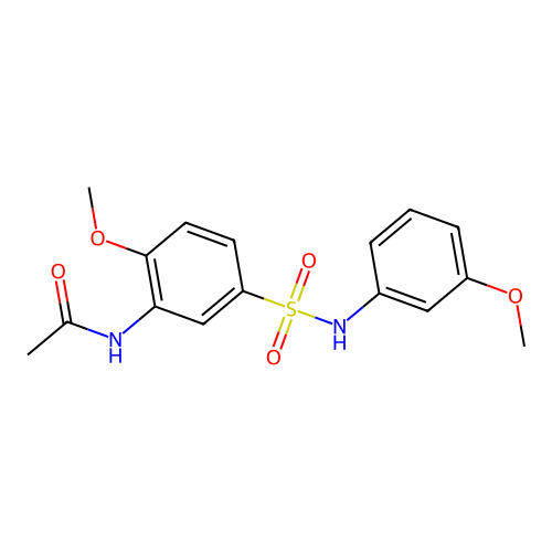N-[2-methoxy-5-[(3-methoxyphenyl)sulfamoyl]phenyl]acetamide structure