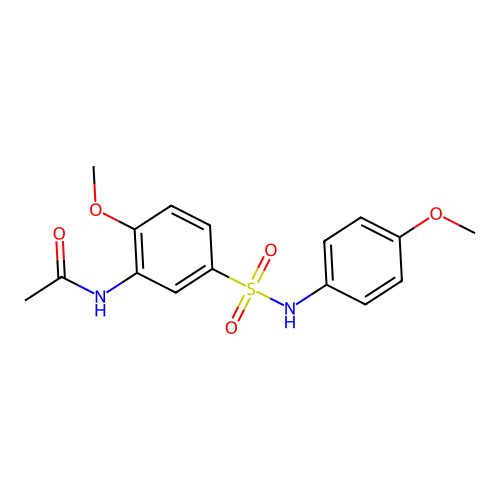 N-[2-methoxy-5-[(4-methoxyphenyl)sulfamoyl]phenyl]acetamide structure