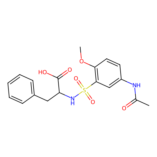 2-(5-Acetamido-2-methoxybenzenesulfonamido)-3-phenylpropanoic acid structure