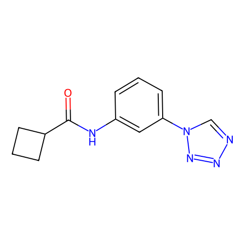 N-(3-(1H-tetrazol-1-yl)phenyl)cyclobutanecarboxamide structure