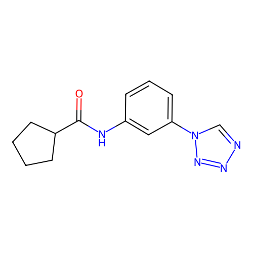 N-[3-(1H-tetrazol-1-yl)phenyl]cyclopentanecarboxamide structure