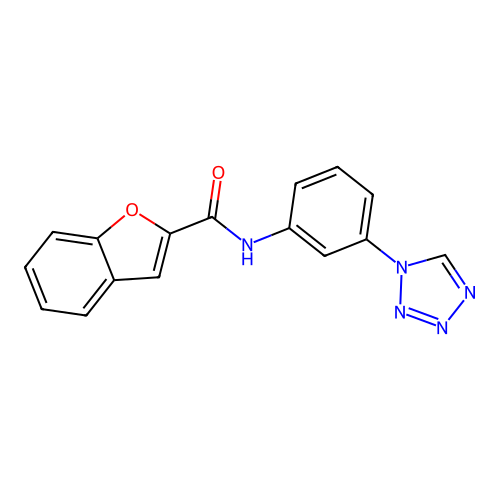 N-[3-(tetrazol-1-yl)phenyl]-1-benzofuran-2-carboxamide structure