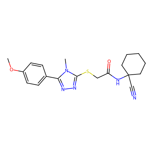 N-(1-cyanocyclohexyl)-2-[[5-(4-methoxyphenyl)-4-methyl-1,2,4-triazol-3-yl]sulfanyl]acetamide structure