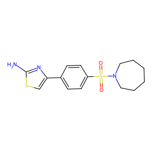 4-[4-(Azepane-1-sulfonyl)phenyl]-1,3-thiazol-2-amine structure