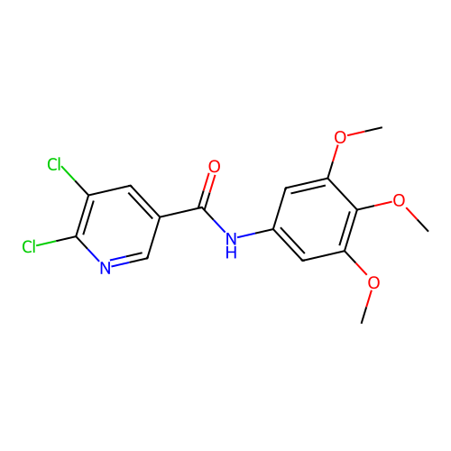 5,6-dichloro-N-(3,4,5-trimethoxyphenyl)pyridine-3-carboxamide structure