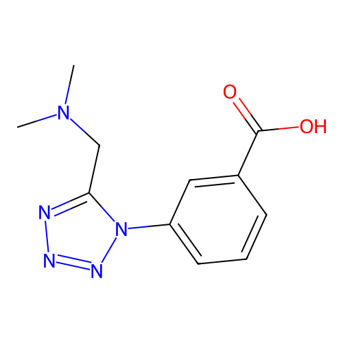 3-(5-Dimethylaminomethyl-tetrazol-1-yl)-benzoic acid structure