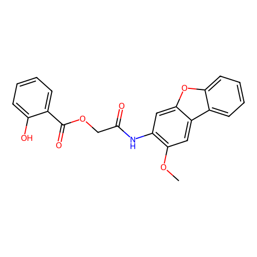 2-[(2-Methoxy-3-dibenzofuranyl)amino]-2-oxoethyl 2-hydroxybenzoate structure