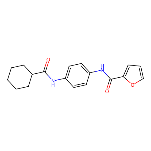 N-{4-[(cyclohexylcarbonyl)amino]phenyl}furan-2-carboxamide structure