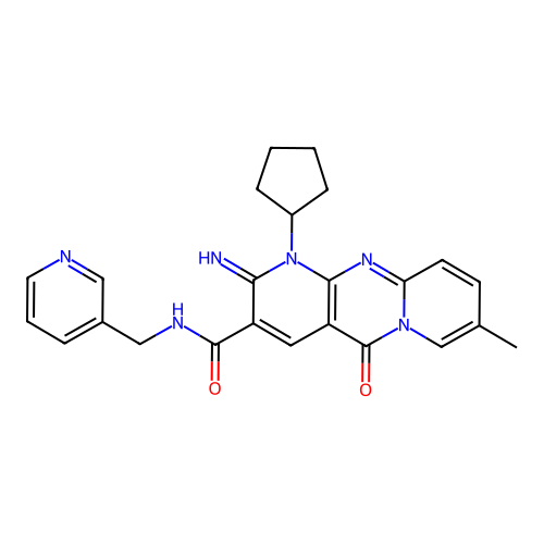 1-cyclopentyl-2-imino-8-methyl-5-oxo-N-(pyridin-3-ylmethyl)-1,5-dihydro-2H-dipyrido[1,2-a:2',3'-d]pyrimidine-3-carboxamide structure