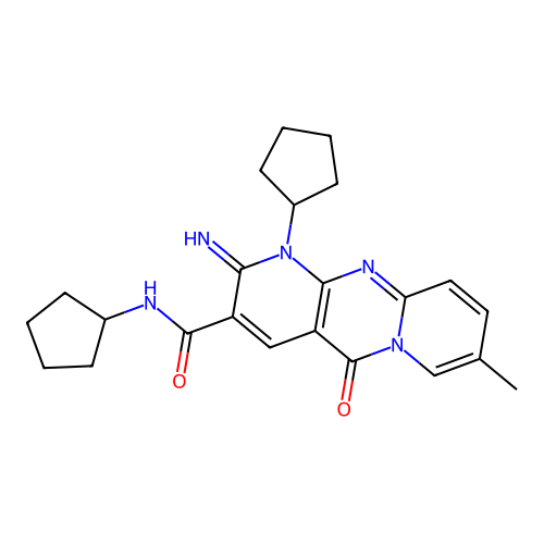 N,1-dicyclopentyl-2-imino-8-methyl-5-oxo-1,5-dihydro-2H-dipyrido[1,2-a:2',3'-d]pyrimidine-3-carboxamide structure