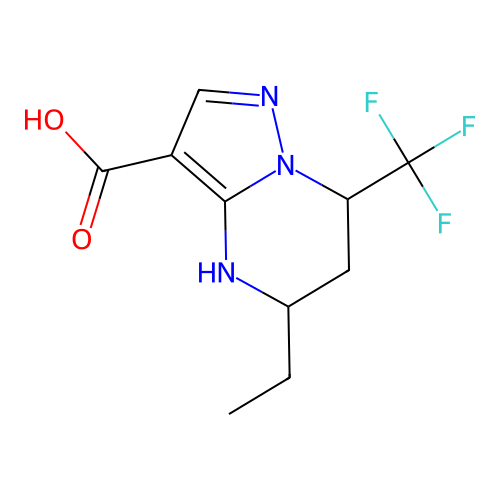 5-ethyl-7-(trifluoromethyl)-4,5,6,7-tetrahydropyrazolo[1,5-a]pyrimidine-3-carboxylic acid structure