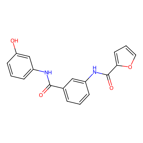 N-{3-[(3-hydroxyphenyl)carbamoyl]phenyl}furan-2-carboxamide structure