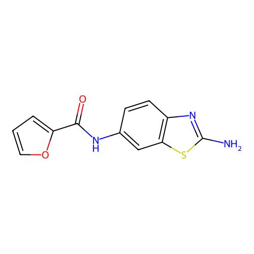 Furan-2-carboxylic acid (2-amino-benzothiazol-6-yl)-amide structure