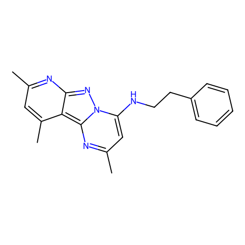 2,8,10-trimethyl-N-phenethylpyrido[2',3':3,4]pyrazolo[1,5-a]pyrimidin-4-amine structure