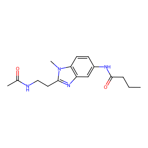 N-[2-[2-(Acetylamino)ethyl]-1-methyl-1H-benzimidazol-5-yl]butanamide structure