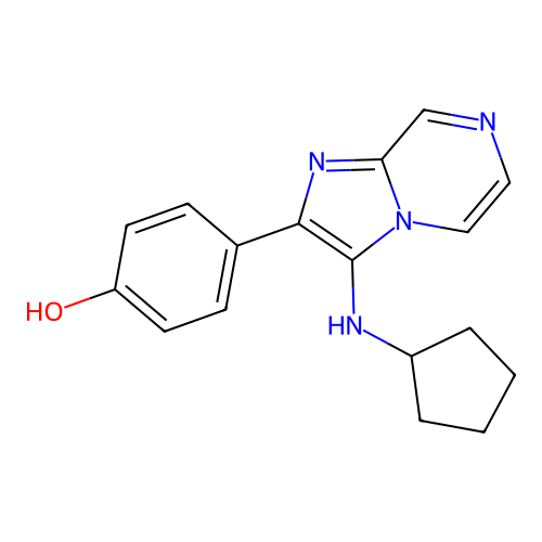 4-(3-(Cyclopentylamino)imidazo[1,2-a]pyrazin-2-yl)phenol structure