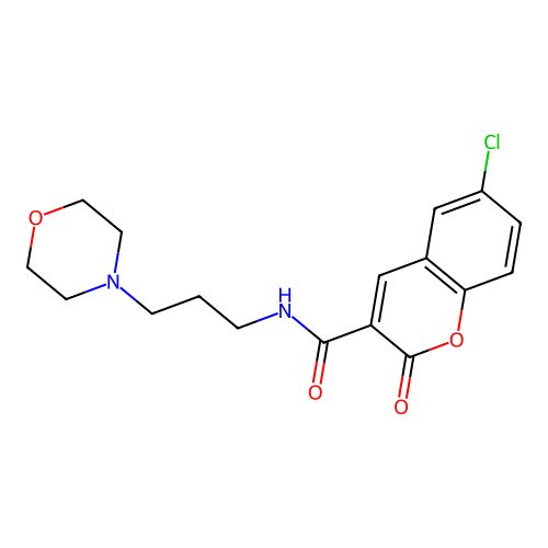 6-chloro-N-[3-(morpholin-4-yl)propyl]-2-oxo-2H-chromene-3-carboxamide structure