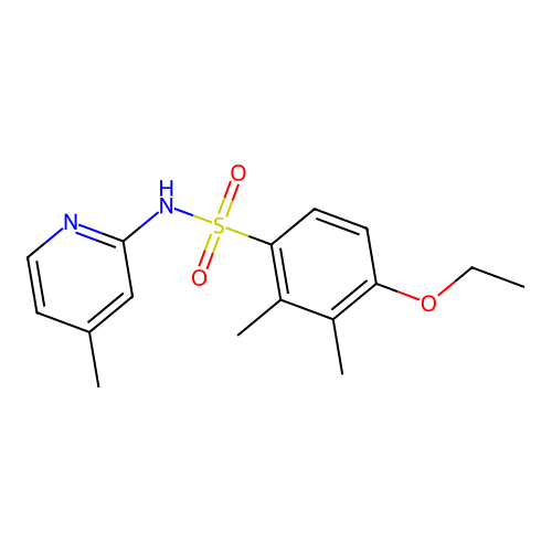 4-ethoxy-2,3-dimethyl-N-(4-methylpyridin-2-yl)benzenesulfonamide structure