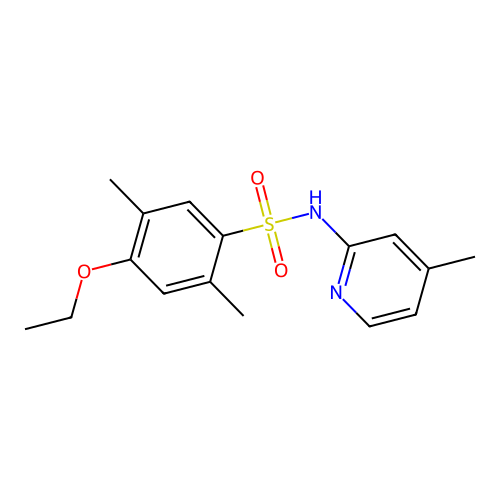 4-ethoxy-2,5-dimethyl-N-(4-methylpyridin-2-yl)benzenesulfonamide structure