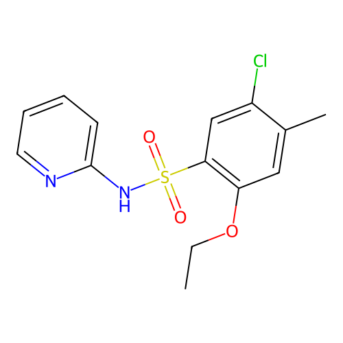 5-chloro-2-ethoxy-4-methyl-N-pyridin-2-ylbenzenesulfonamide structure