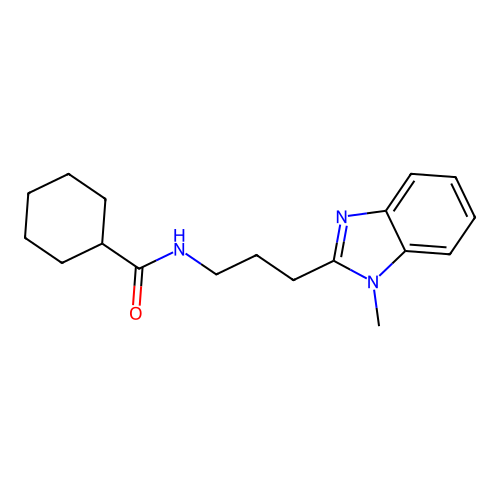N-[3-(1-methylbenzimidazol-2-yl)propyl]cyclohexanecarboxamide structure
