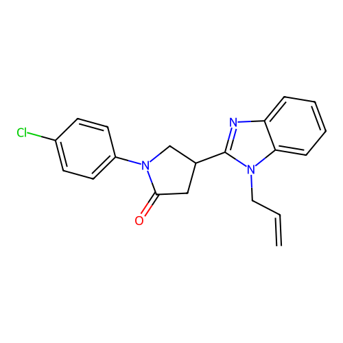 1-(4-Chlorophenyl)-4-(1-prop-2-enylbenzimidazol-2-yl)pyrrolidin-2-one structure