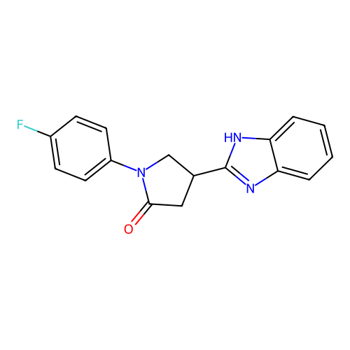 4-(1H-benzimidazol-2-yl)-1-(4-fluorophenyl)pyrrolidin-2-one structure
