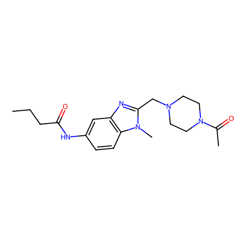 N-[2-(4-Acetyl-piperazin-1-ylmethyl)-1-methyl-1H-benzoimidazol-5-yl]-butyramide structure