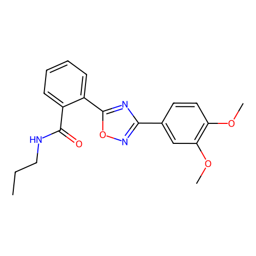 2-[3-(3,4-dimethoxyphenyl)-1,2,4-oxadiazol-5-yl]-N-propylbenzamide structure