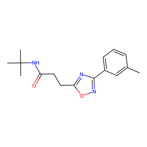 N-tert-butyl-3-[3-(3-methylphenyl)-1,2,4-oxadiazol-5-yl]propanamide structure