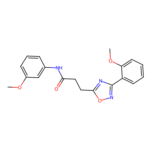N-(3-methoxyphenyl)-3-[3-(2-methoxyphenyl)-1,2,4-oxadiazol-5-yl]propanamide structure