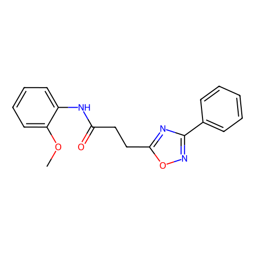 N-(2-methoxyphenyl)-3-(3-phenyl-1,2,4-oxadiazol-5-yl)propanamide structure