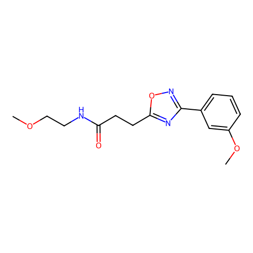 N-(2-methoxyethyl)-3-[3-(3-methoxyphenyl)-1,2,4-oxadiazol-5-yl]propanamide structure