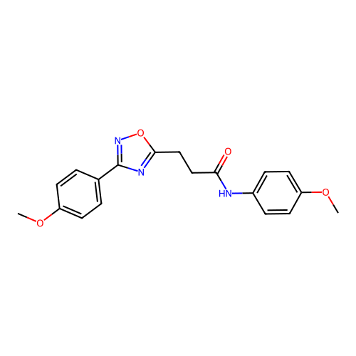 N-(4-methoxyphenyl)-3-[3-(4-methoxyphenyl)-1,2,4-oxadiazol-5-yl]propanamide structure