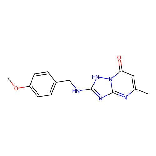 2-[(4-methoxybenzyl)amino]-5-methyl[1,2,4]triazolo[1,5-a]pyrimidin-7(3H)-one structure