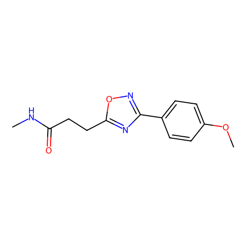 3-[3-(4-methoxyphenyl)-1,2,4-oxadiazol-5-yl]-N-methylpropanamide structure