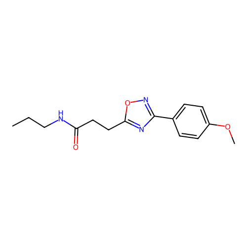 3-[3-(4-methoxyphenyl)-1,2,4-oxadiazol-5-yl]-N-propylpropanamide structure