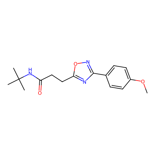 N-tert-butyl-3-[3-(4-methoxyphenyl)-1,2,4-oxadiazol-5-yl]propanamide structure