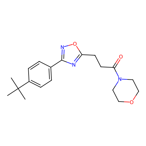 3-[3-(4-Tert-butylphenyl)-1,2,4-oxadiazol-5-yl]-1-morpholin-4-ylpropan-1-one structure