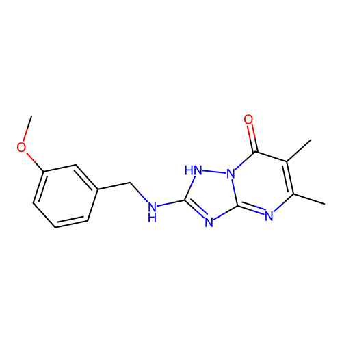 2-[(3-methoxybenzyl)amino]-5,6-dimethyl[1,2,4]triazolo[1,5-a]pyrimidin-7(4H)-one structure