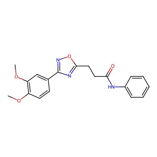 3-[3-(3,4-dimethoxyphenyl)-1,2,4-oxadiazol-5-yl]-N-phenylpropanamide structure
