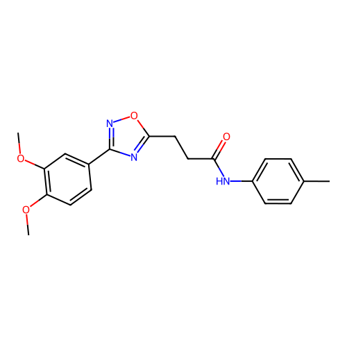 3-[3-(3,4-dimethoxyphenyl)-1,2,4-oxadiazol-5-yl]-N-(4-methylphenyl)propanamide structure